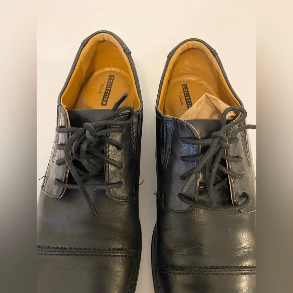 Collection Clarks Mens Black Leather Oxford Dress Shoes Size 8 1/2